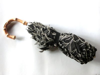 画像2: 折畳　晴雨　黒　花刺繍